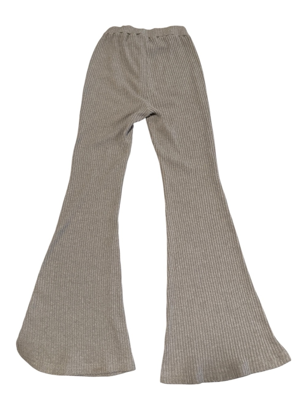 POL Clothing Ribbed Knit Lace Tied Lounger Flare Pants Grey - Size S - Picture 4 of 4